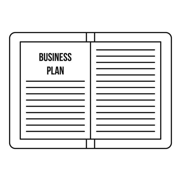 Businessplan-Ikone, Umriss-Stil — Stockvektor
