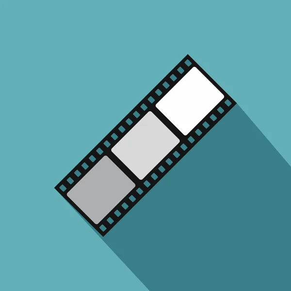 Film strip pictogram, vlakke stijl — Stockvector