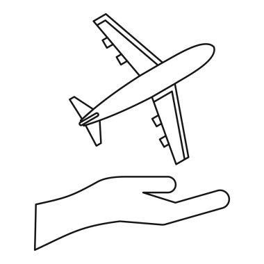 Sigorta uçuşlar kavramı simge, anahat stili