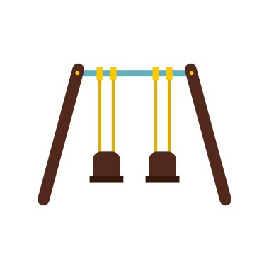 Bahçesi salıncaklar simgesi, düz stil