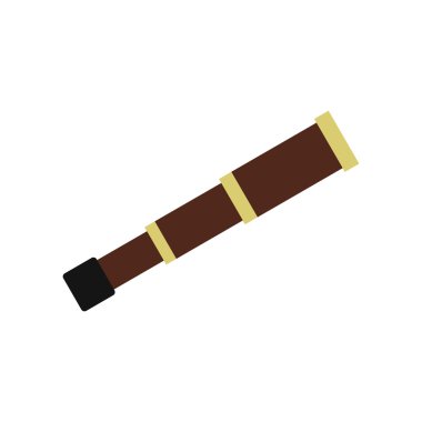 Antika teleskop simgesi, düz stil