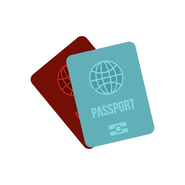 Icône Passeports dans le style plat — Image vectorielle