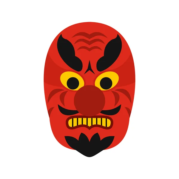 Icône masque Hannya, style plat — Image vectorielle