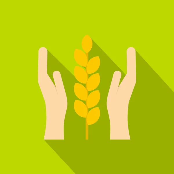 Ruce a uši pšenice ikony, plochý — Stockový vektor