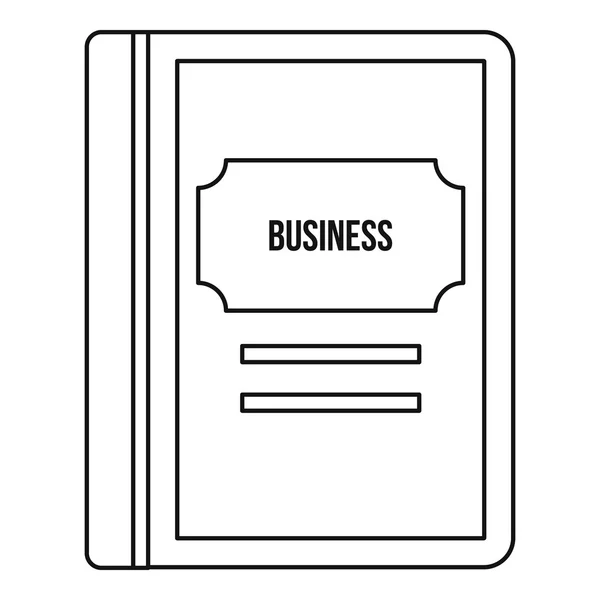 Geschäftsbuch-Ikone, Umriss-Stil — Stockvektor
