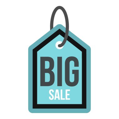 Büyük satış bir ses etiketi simgesi, düz stil