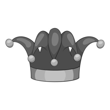 Palyaço şapkası Icon, gri tek renkli stil