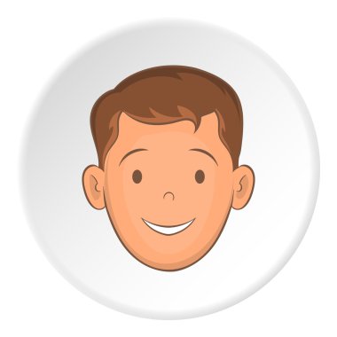 Saç kesimi simgesi, karikatür tarzı ile erkek yüz