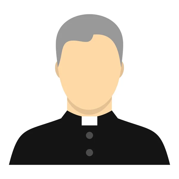 Catholic priest icon, flat style — Stock Vector