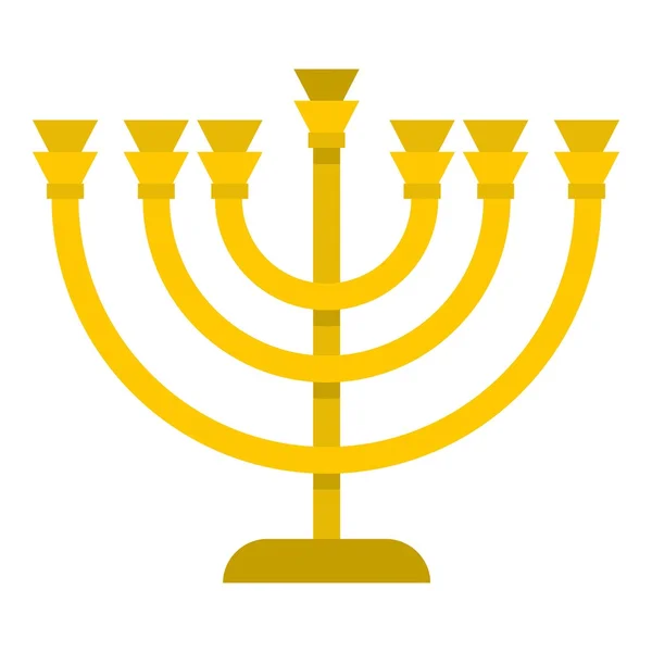 Jewish Menorah with candles icon, flat style — Stock vektor