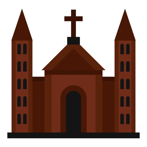Catholic church icon, flat style — Stock Vector