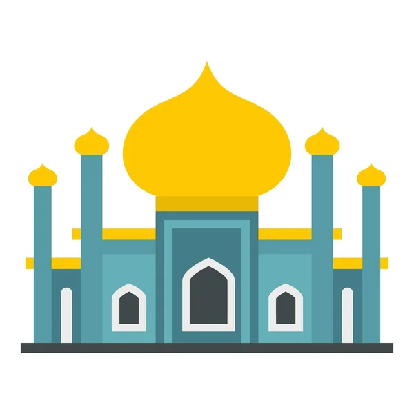 Muslim mosque icon, flat style — Stock Vector