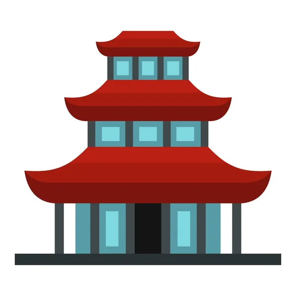Buddhist temple icon, flat style — Stock Vector