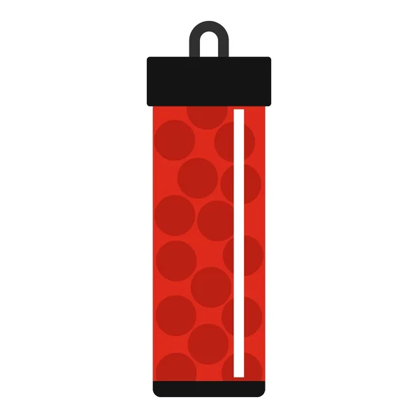 Pacchetto rosso con icona pallottole paintball, stile piatto — Vettoriale Stock