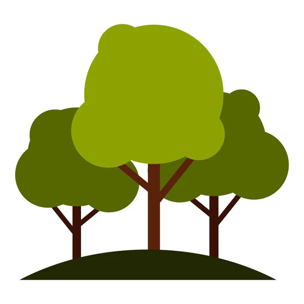 Ağaç grubu simgesi, düz stil — Stok Vektör