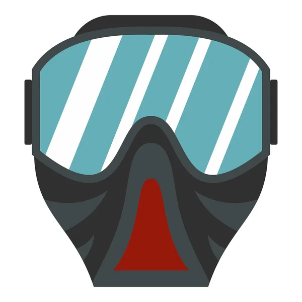 Icono de máscara de Paintball, estilo plano — Vector de stock