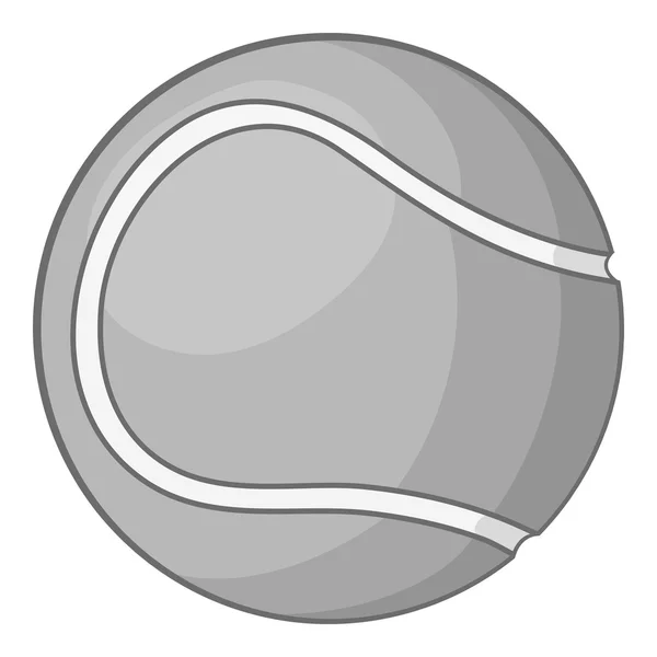 Tennis ball icon, gray monochrome style — Stock Vector