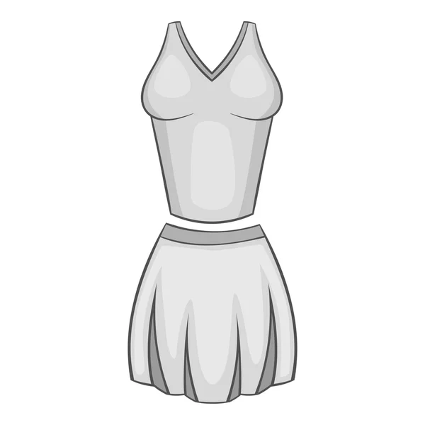 Tenis forma femenina icono, gris estilo monocromo — Vector de stock