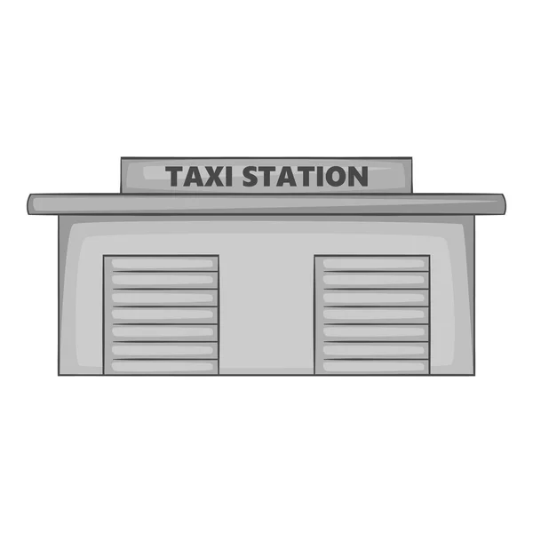 Значок станции такси, серый монохромный стиль — стоковый вектор