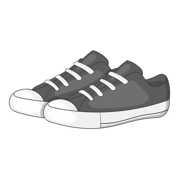 Жіночі кросівки значок, сірий монохромний стиль — стоковий вектор