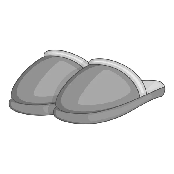 Home slippers icon, gray monochrome style — Stock Vector