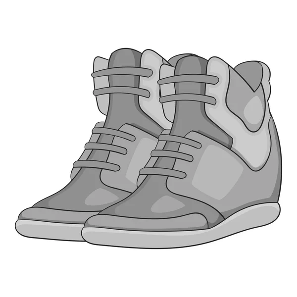 Women autumn sneakers icon, gray monochrome style — Stockový vektor