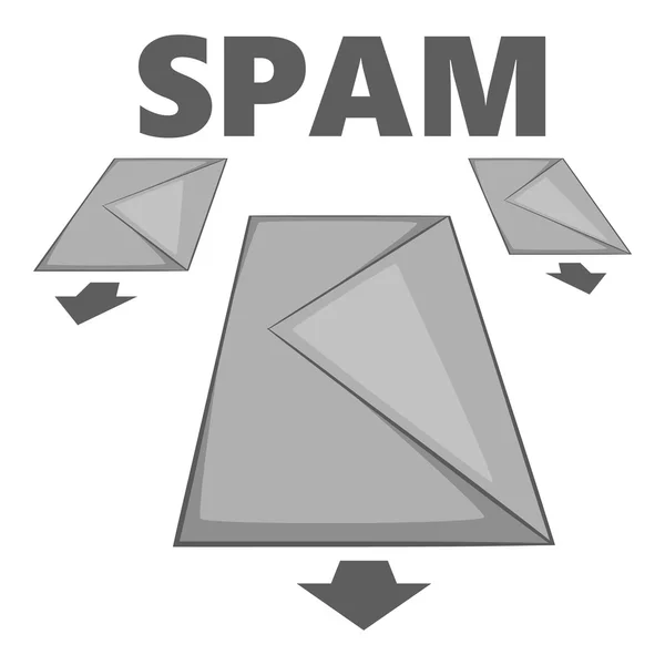 Spam e-mails ícone, cinza estilo monocromático —  Vetores de Stock