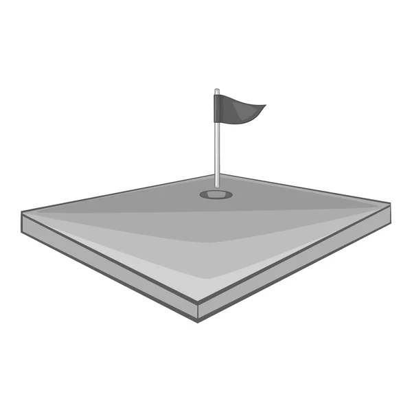 Golf course icon, gray monochrome style — ストックベクタ