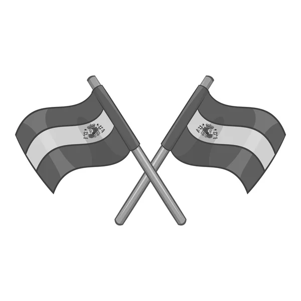Vlag van Spanje, grijs monochroom pictogramstijl — Stockvector