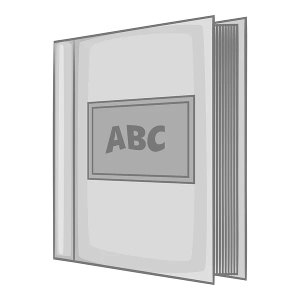 Иконка книги ABC, серый монохромный стиль — стоковый вектор