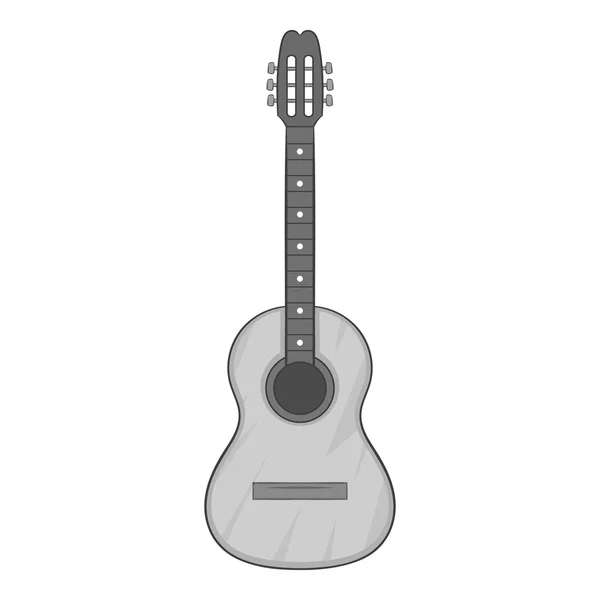 Gitar simge, gri tek renkli stil — Stok Vektör