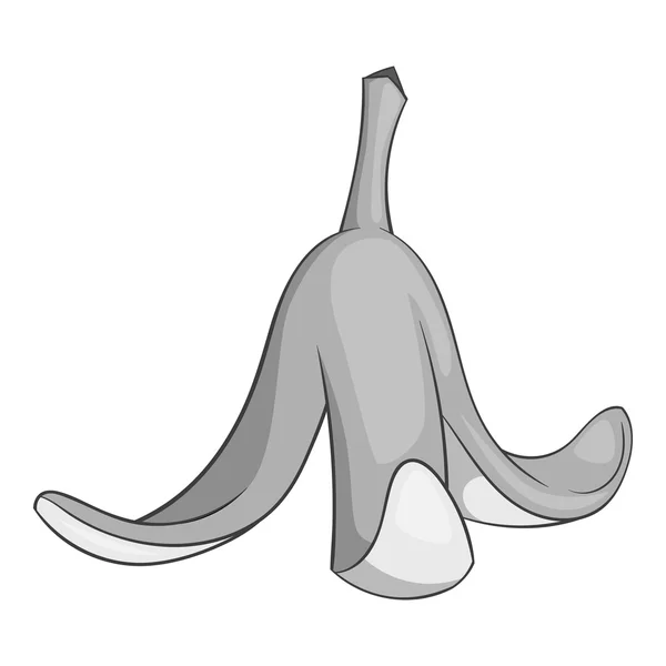 Banana peel icon, gray monochrome style — Stockový vektor