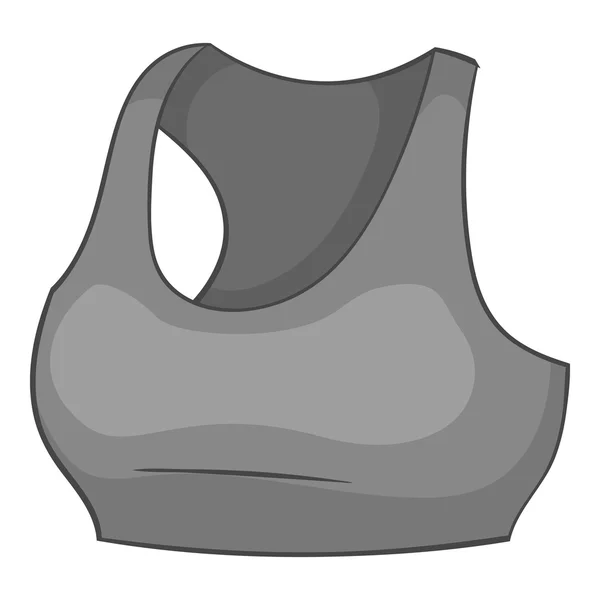 Жіночий спортивний топ значок, сірий монохромний стиль — стоковий вектор
