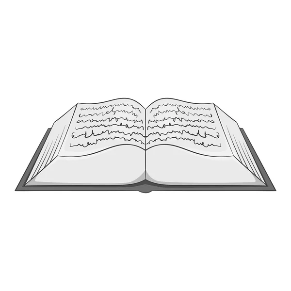 Икона древней книги, серый монохромный стиль — стоковый вектор