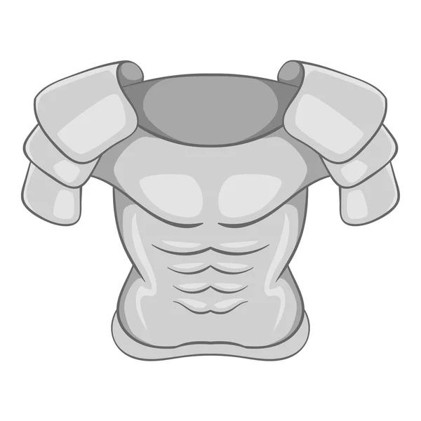 Iron armor icon, gray monochrome style — Stock vektor