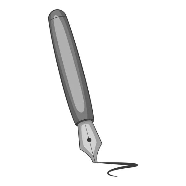 Pen icon, gray monochrome style — Stock Vector