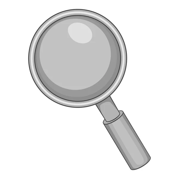 Magnifier icon, gray monochrome style — Stock Vector