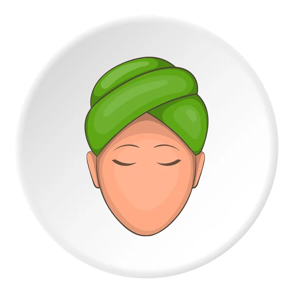 Face of girl on Spa icon, cartoon style — ストックベクタ