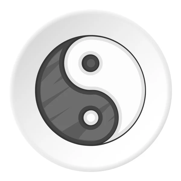 Yin yang ícone, estilo dos desenhos animados — Vetor de Stock