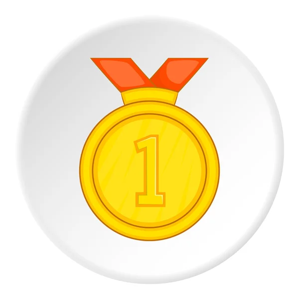 Medalla con icono de cinta, estilo de dibujos animados — Vector de stock