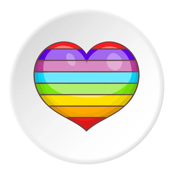 Coração nas cores do ícone LGBT, estilo cartoon —  Vetores de Stock
