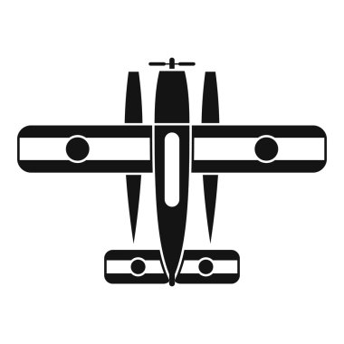 Donatılmış Kayak uçak simgesi, basit tarzı