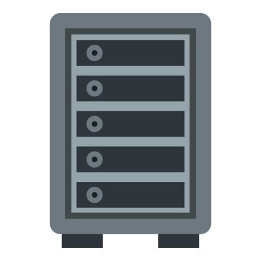 Hotel güvenli Icon, düz stil