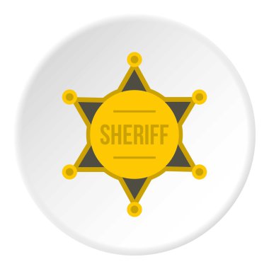 Şerif rozeti simgesi, düz stil