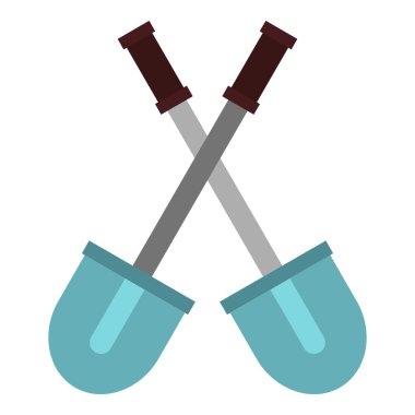 Çapraz kürek simgesi, düz stil