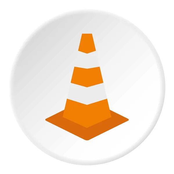 Road sign cone icon, flat style — Stock Vector