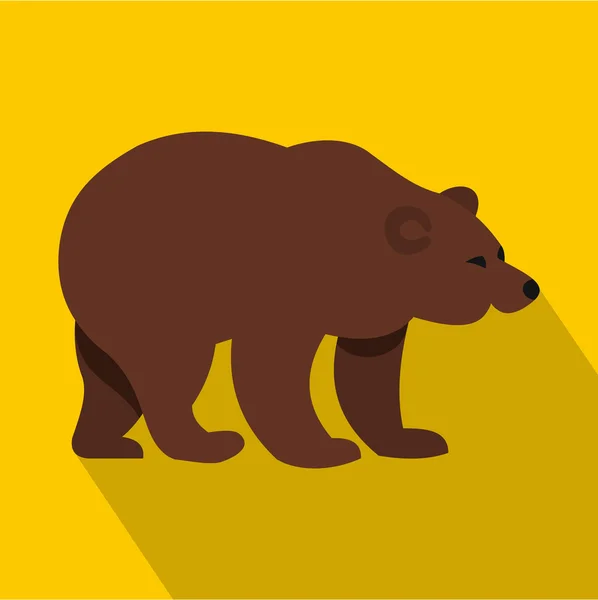Значок медведя, плоский стиль — стоковый вектор