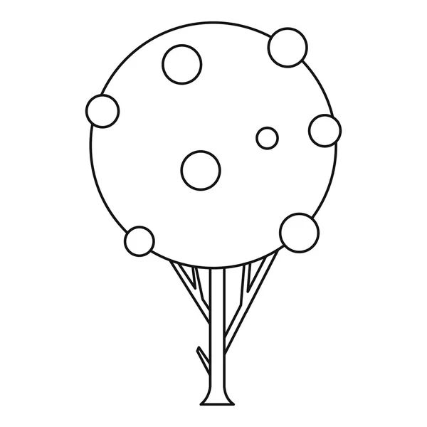 Icono de árbol frutal, estilo de contorno — Vector de stock