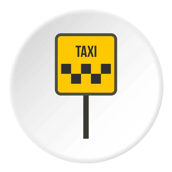 Sign taxi icon, flat style — Stock Vector