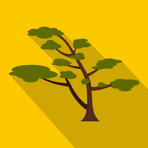 Cedar tree icon, flat style — Stock Vector